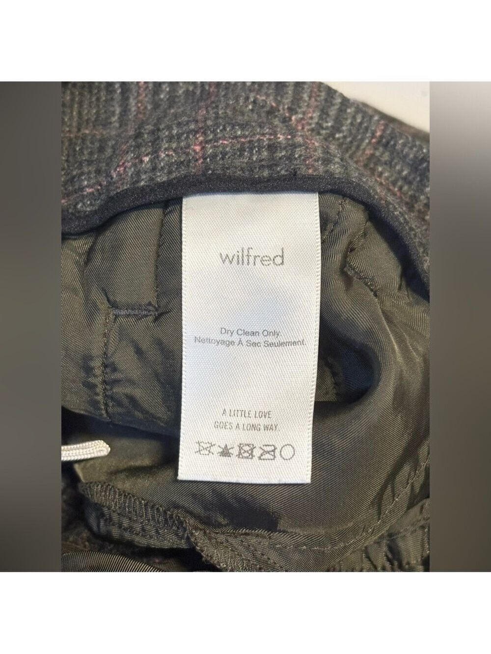 Aritzia Wilfred Jallade Tie Front Plaid Pants Wool Cashmere Blend Trousers Sz 8 - Picture 8 of 9